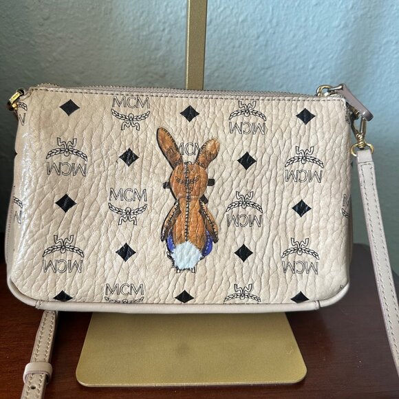 MCM Visetos Pattern Bunny Crossbody Pouch - EUC - Picture 2 of 6